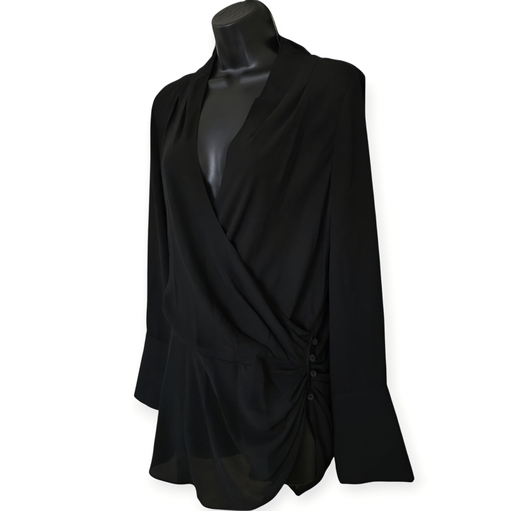 ❤️Trouve Black Draped Blouse☆